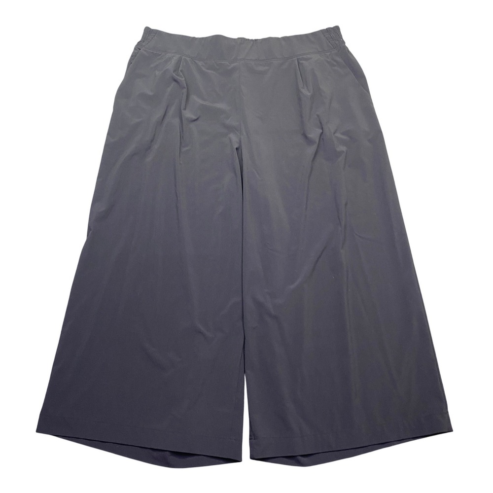 Athleta Brooklyn Wide Leg Crop Pants Black Size 18 531157-00 Active Travel